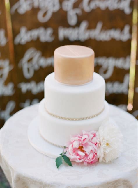 Simple White And Peach Wedding Cake Elizabeth Anne Designs The
