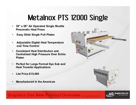 Metalnox Pts 12000 Single Air Operated Pneumatic Heat Press