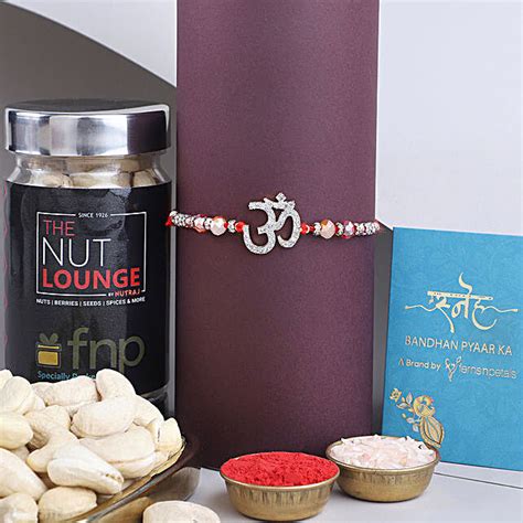 Buy Send Sneh Devotional Om Rakhi With Healthy Bites Online FNP