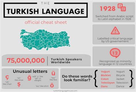 Turkish Language Cheat Sheet Infographic Turkish Language Learn