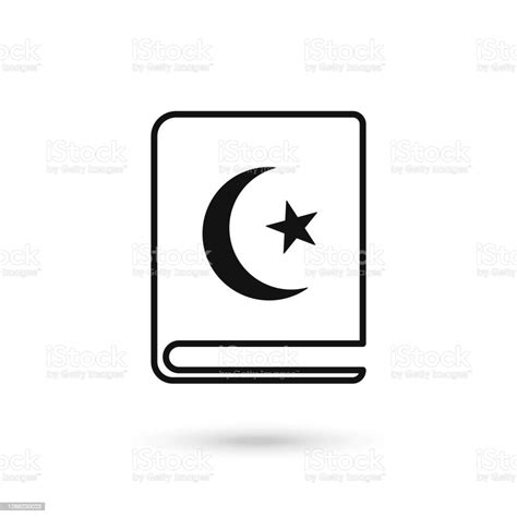 Book With A Star And Crescent Islamic Symbol Holy Religious Book Quran