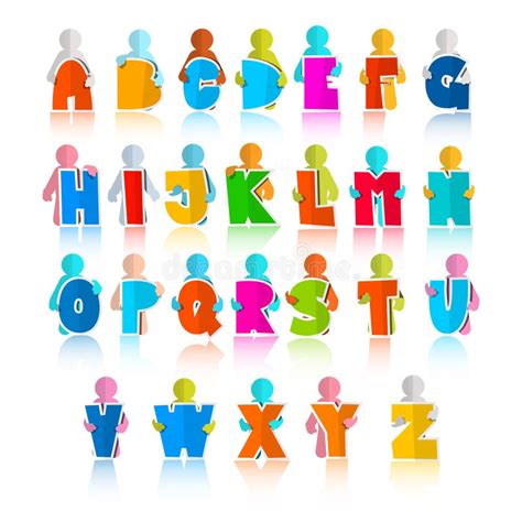 Colorful Funny Alphabet Set Stock Vector Illustration Of Reflection