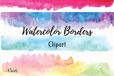 Watercolor Borders Clipart Decorative Illustrations ~ Creative Market