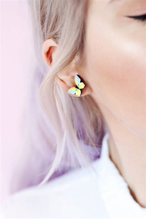 Handmade Butterfly Stud Earrings With Sterling Silver Backs Etsy