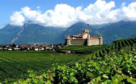 Contact switzerland landscape on messenger. nature, Landscape, Castle, Switzerland, Field, Mountain ...