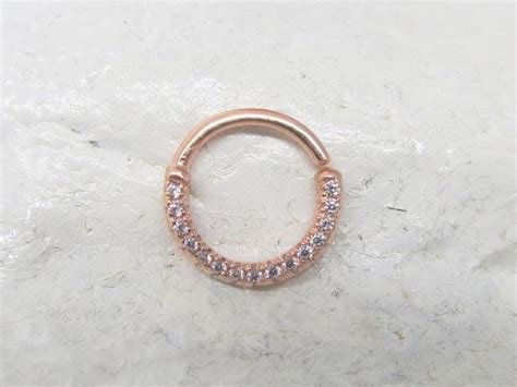 14k Solid Rose Gold Septum Eternity Bendable Ring16g8mm Etsy