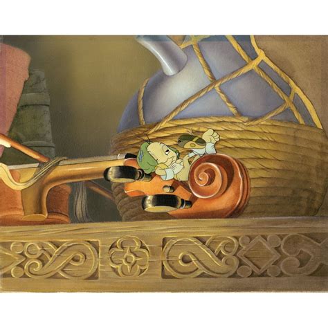 Original Production Cel Of Jiminy Cricket With Matching Background From