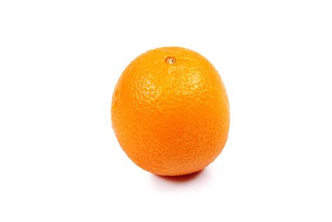 One Orange On Isolated White Background