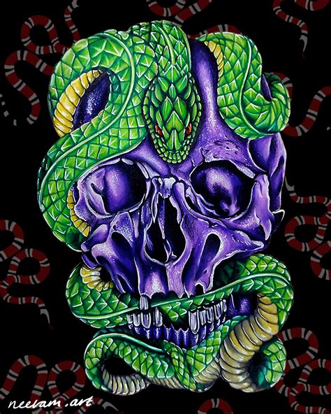 Artstation Purple Snake Skull