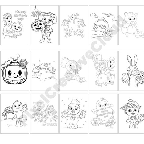 21 Cocomelon Coloring Pages 21 Cocomelon Printable Coloring Etsy