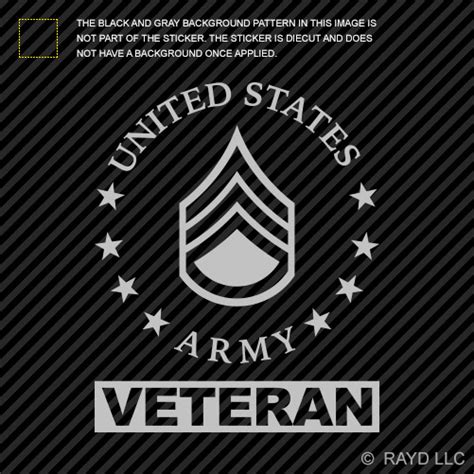 E 6 Staff Sergeant Veteran Us Army Rank Sticker Die Cut Decal Ssg Or 6