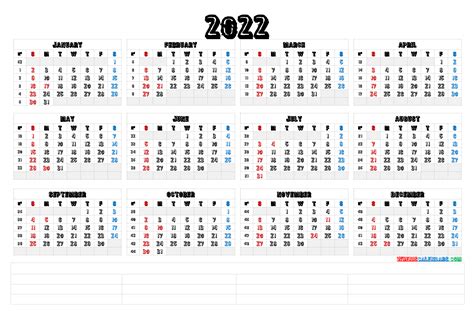 2022 Calendar With Week Numbers Printable 6 Templates Free Zohal Gambaran