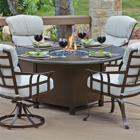 Woodard Hammered 48 Diam Fire Table Fire Pit Furniture Round Fire