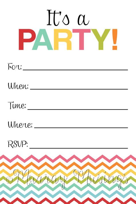 Those include birthday party image templates, party invitation image. Fill in the Blank Birthday Party Invitation {Printable} | Birthday party invitations printable ...