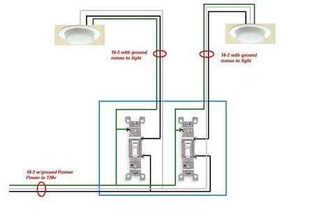 How to connect led light with switch using battery. I need to find wiring diagram for 2 lights controlled by 2 switches