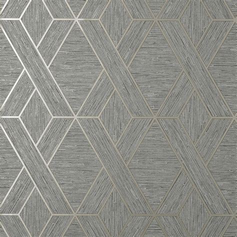 Fine Decor Malcolm Grey Geo Vinyl Non Pasted Textured Wallpaper Fd43152