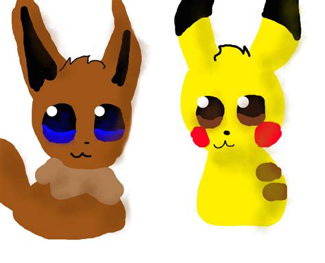 Pikachu And Eevee By Redberrykat On Deviantart