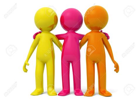 Cooperation Partner Team Three Men Stood Together Person Cartoon Stock Photos Girl Party