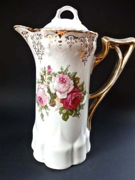 Antique Greiner And Herda GH Porcelain Chocolate Pot Made In