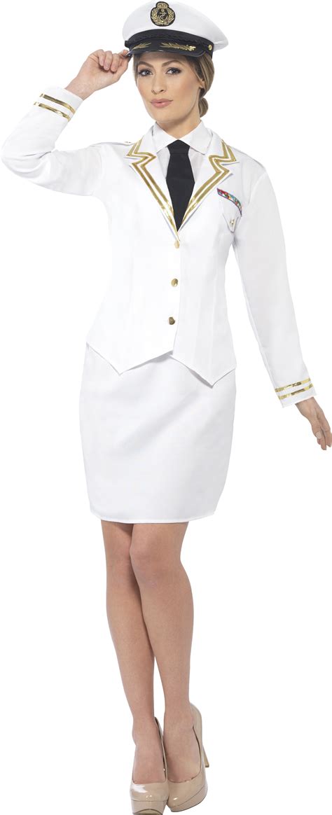 Ww2 White Naval Officer Ladies Sailor Captain 1940s Fancy Dress Adults