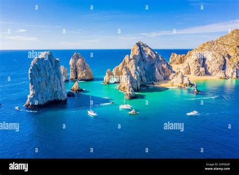 Aerial View Of The Arch El Arco Of Cabo San Lucas Mexico At The