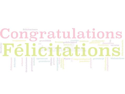 Congratulations In Different Languages Word Cloud Stock Illustration