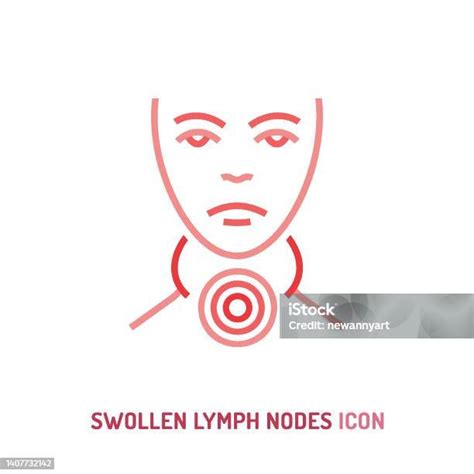 Swollen Lymph Nodes Icon Editable Vector Illustration Stock