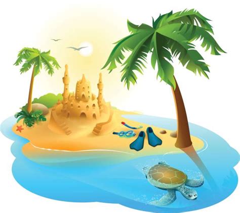 Royalty Free Paradise Island Clip Art Vector Images