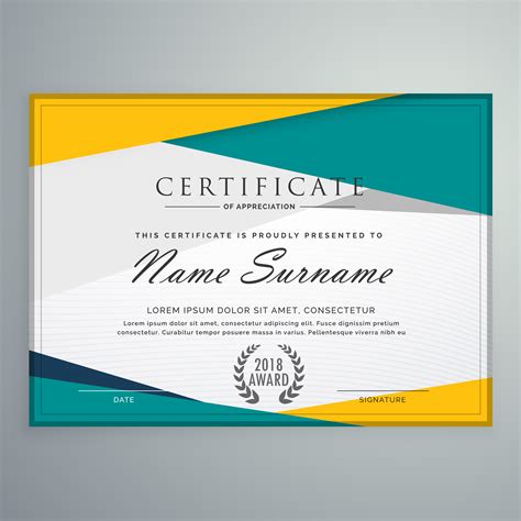 Abstract Geometric Certificate Template Design Download Free Vector