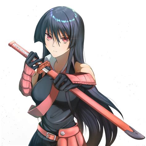 Safebooru 1girl Absurdres Akame Akame Ga Kill Bangs Black Hair Black Shirt Black Skirt