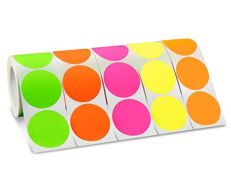 Blank Inventory Circle Labels Assortment Pack Fluorescent 3 S 3872