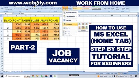 How To Use Ms Excel Home Tab Step By Step Tutorial For Beginners Part