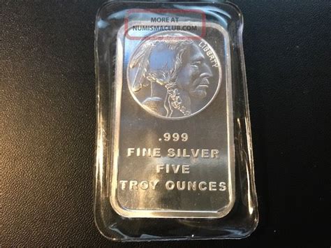 Silvertowne Trademark Indian Head 10oz 999 Fine Silver Bar Pic Is Of 5oz