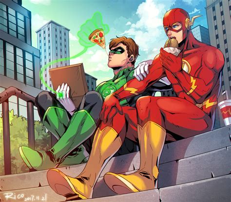 Green Lantern Hal Jordan The Flash And Barry Allen Dc Comics And 2 More Drawn By Redrico