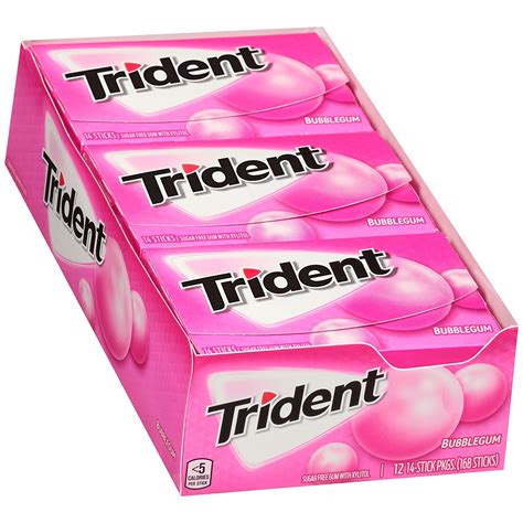 Trident Bubble Gum Sugar Free Gum 20 Pack 20 Pack