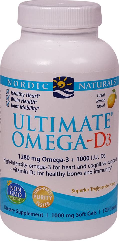 nordic naturals ultimate omega d3 lemon 1000 mg 120 softgels vitacost