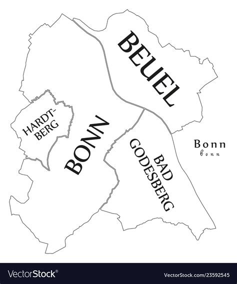 Modern City Map Bonn City Germany Royalty Free Vector
