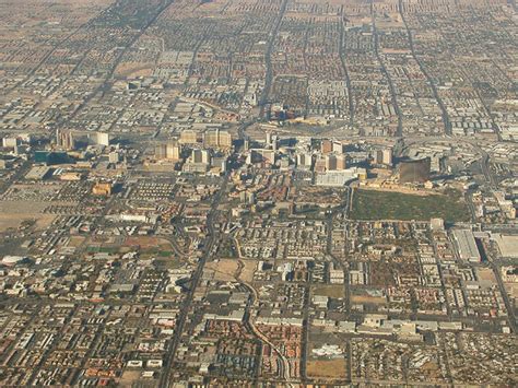 Above Las Vegas Nevada Aerial Photograph Of Downtown