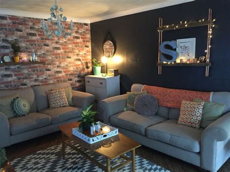 Industrial Grey Brick Wallpaper Living Room Red Brick Wallpaper Living
