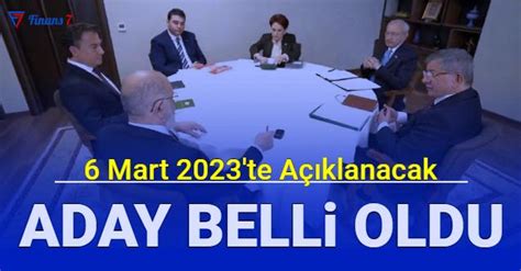 Son Dakika Altılı Masanın Adayı Belli Oldu 6 Martta Açıklanacak