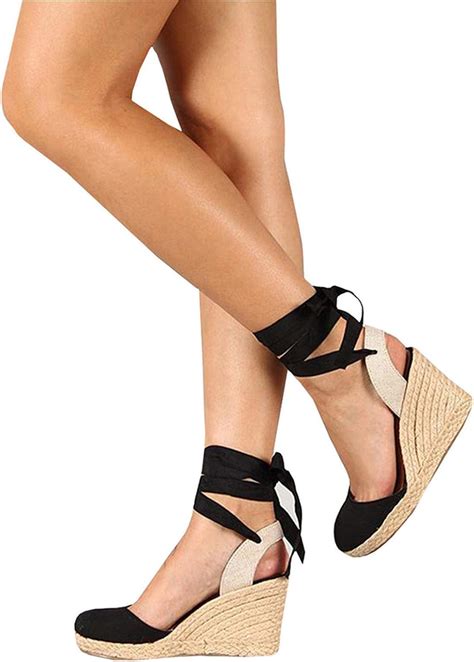Amazon Kathemoi Womens Espadrille Wedge Sandals Lace Up Closed
