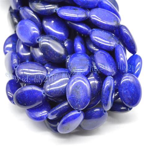 Natural 13x18mm Dark Blue Jade Egg Shaped Oval Gemstone Loose Beads 15