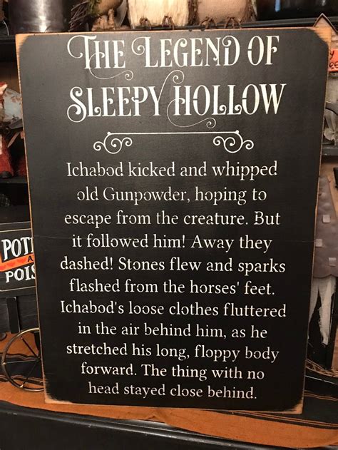 The Legend Of Sleepy Hollow Halloween Wood Sign 23 X 17 Etsy
