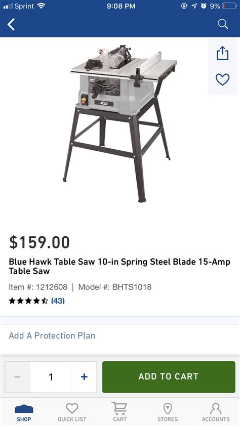 Blue Hawk 10” 15 Amp Table Saw With Stand For Sale In Columbus Oh