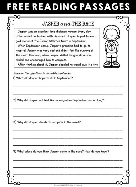 Free Reading Comprehension Worksheets 4th Grade Try This Sheet