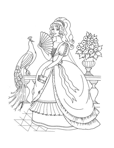 Glitter Princess Drawing Coloring Pages For Kids Gaun