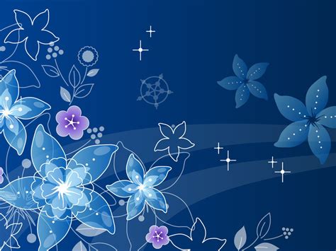 Blue Floral Pattern Background For Powerpoint Pattern