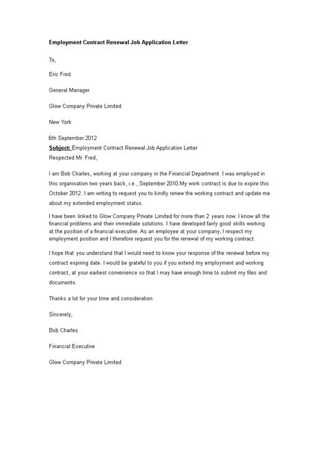 Employment Contract Renewal Job Application Letter - How to write an