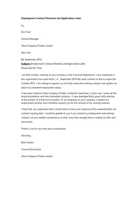 Feel free to make a pull request with updates! Employment Contract Renewal Job Application Letter - How ...