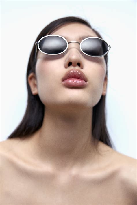 Oval Sunglasses Silver Zara Cambodia